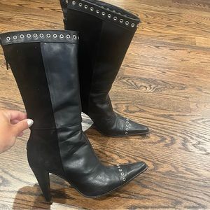 Caterina Lucchi Y2K Vintage Studded Pointy Boots Black 40